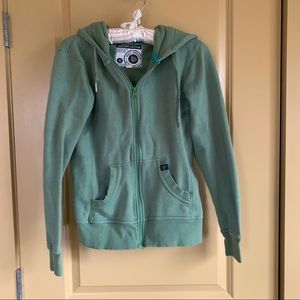 Pact organic zip up hoodie in sage
